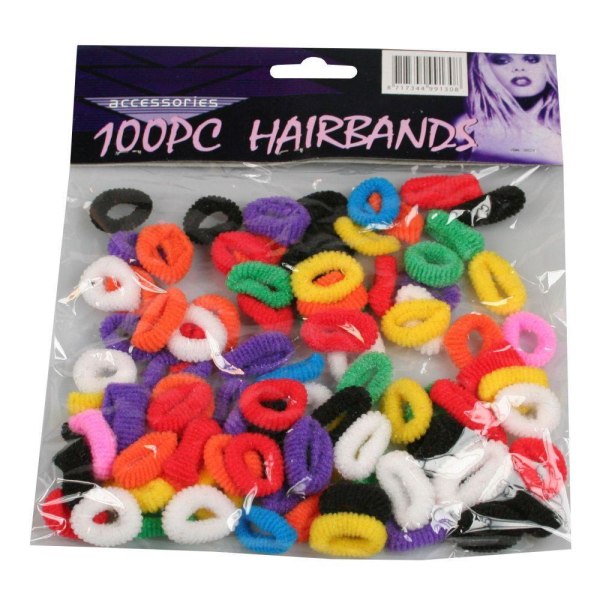 Hårbånd / hårsløyfer 100-pakning i blandede farger Multicolor