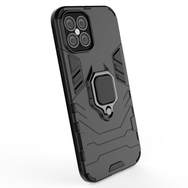 iPhone 12 Pro Max Hybrid Armor Ring Deksel, Ekstra slitesterkt d Black