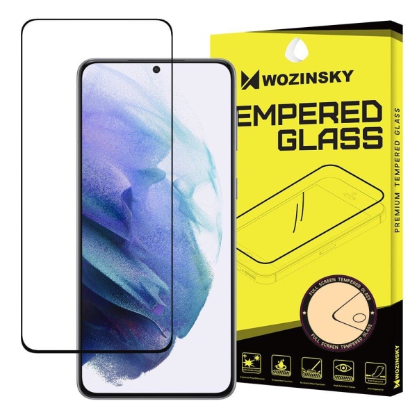 Samsung S21 näytönsuoja karkaistua lasia Koko näyttö Black