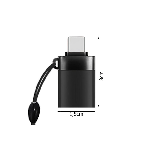 USB-C-sovitin USB-A 3.0:aan – kompaktissa koossa Black