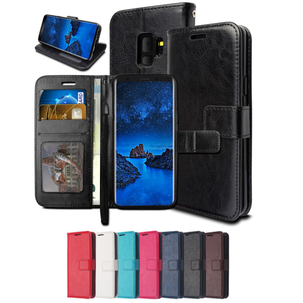 Samsung S9 Plus - Retro Wallet cover, Taske/Pung Black