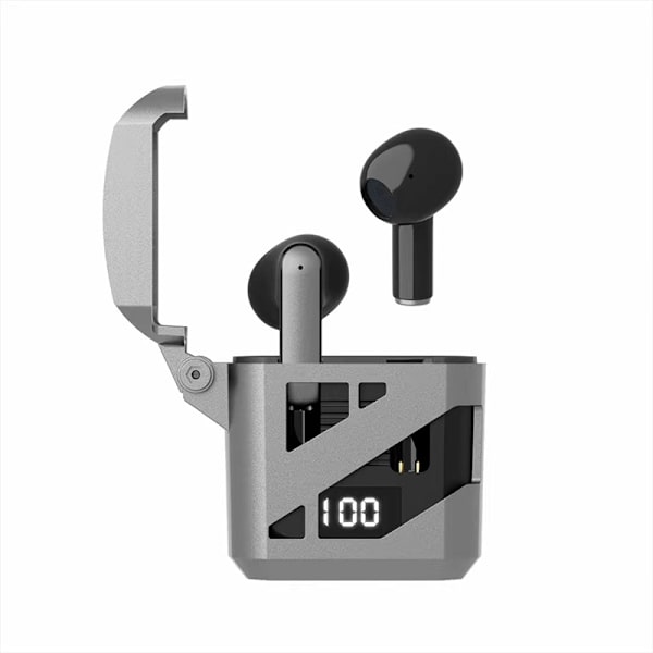 Trådlösa TWS Hörlurar GT02 i cool gamingdesign grå