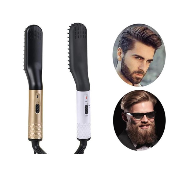 Flad børste til mænd - skæg og hår White