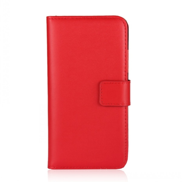 Lommebokveske iPhone Xs Max, ekte skinn Red