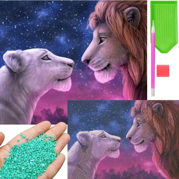 Diamantmålning - Lejon Multicolor
