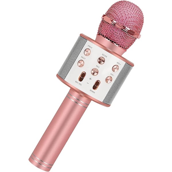 Karaoke mikrofon med högtalare och Bluetooth Rosa guld f35d | Pink gold |  320 | Fyndiq