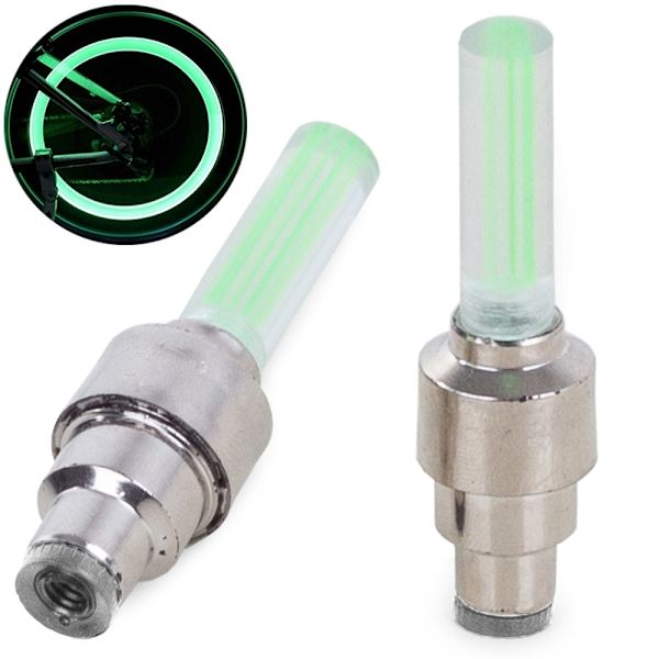 2-Pack Lysande Cykel-/Moped-/Hjul- ventil Grön