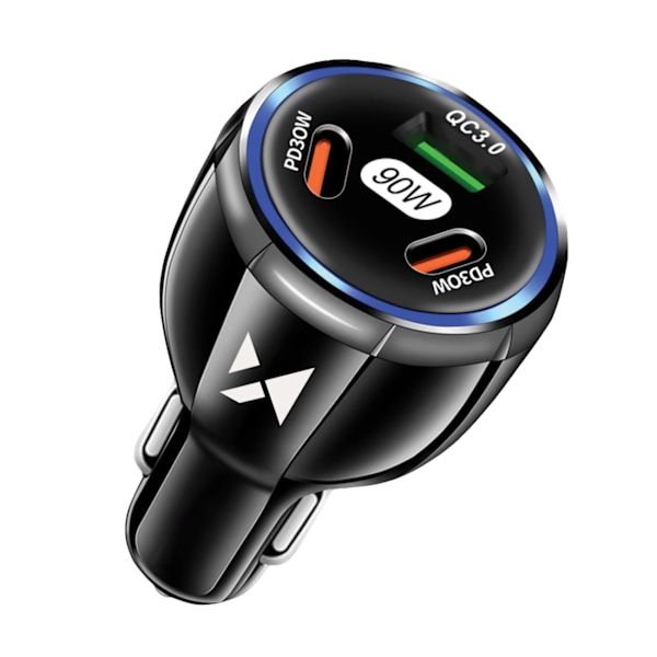 Billader 2x USB-C 1x USB-A 90W PD Black