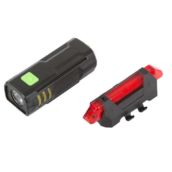 Cykelljus Fram och Bak LED – USB-Uppladdningsbar Svart