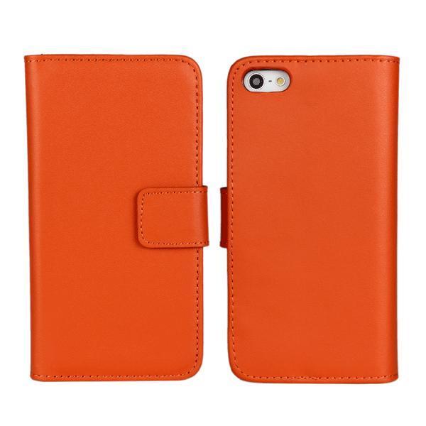 Pung etui iPhone 5 / 5s / SE ægte læder Orange