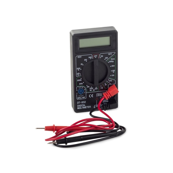 Digital Multimeter med LCD Signal Svart