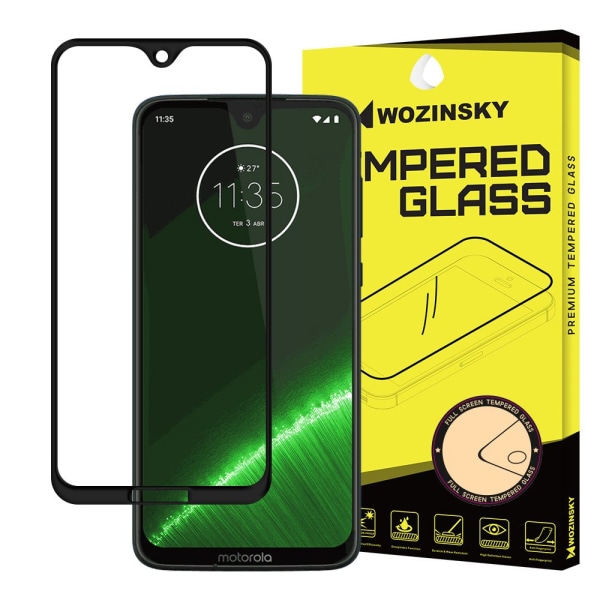Skjermbeskyttelse i glass Motorola Moto G7, fullskjerm Transparent