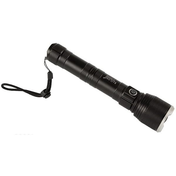 Laddbar ficklampa - CREE XHP160 LED - 23 cm - Flygplansaluminium Svart