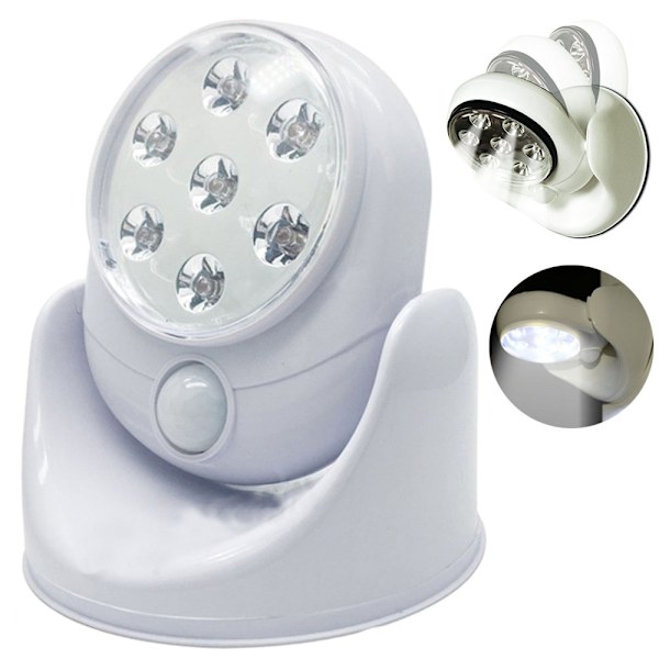 Trådlös LED-lampa med rörelsesensor Vit