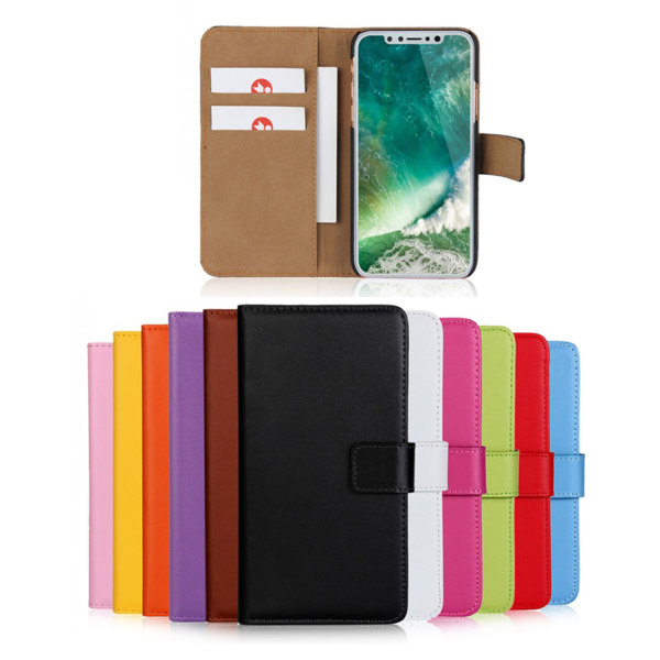 Plånboksfodral iPhone X /Xs, äkta skinn Svart