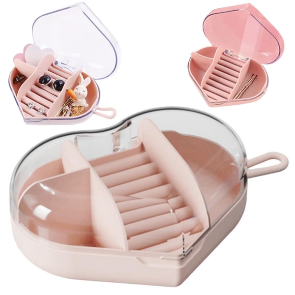 Smyckeskrin med transparant lock, perfekt för resor Multicolor