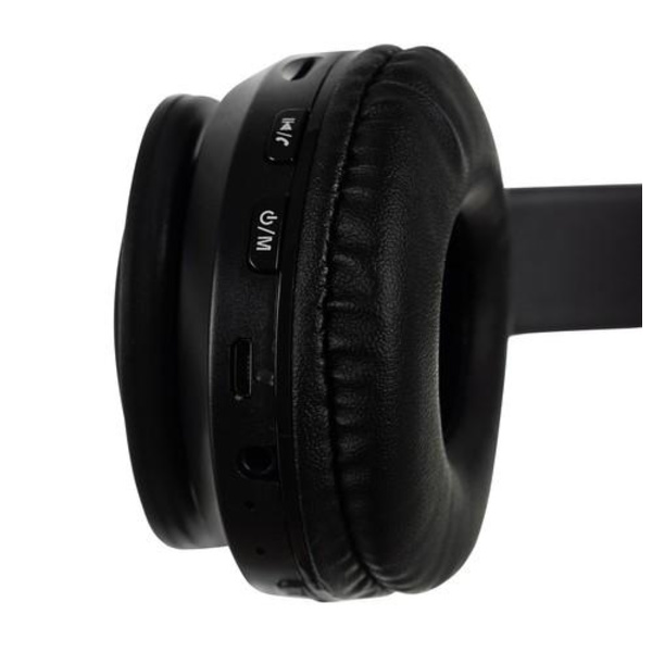 Bluetooth Stereo Hörlurar Katt med mikrofon / LED ljus Svart