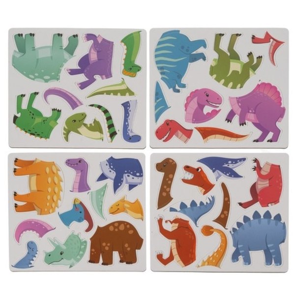 Magnetiske puslespil dinosaurer Multicolor