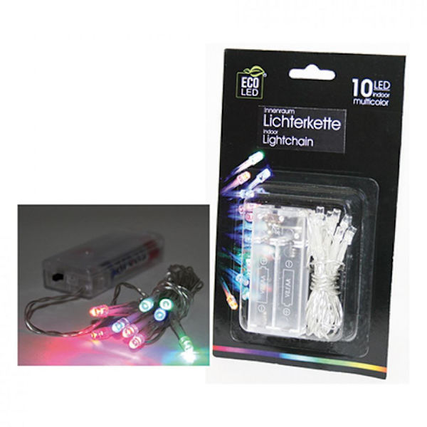 Ljusslinga 10 LED - Batteridriven - 1,4 meter Transparent