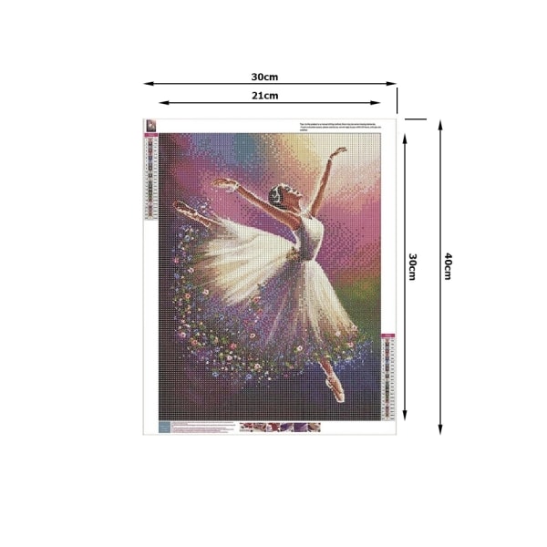 Diamond Painting / Diamantmålning - 30x40cm - Ballerina multifärg
