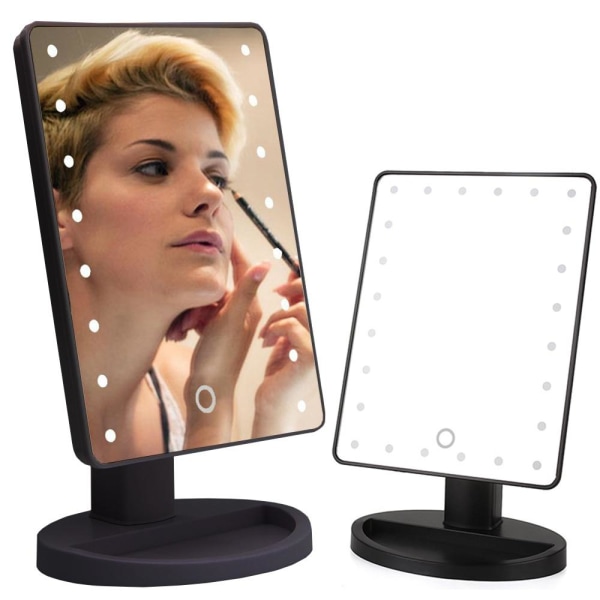 Makeup spejl - LED belysning Black