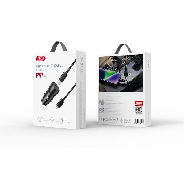Maxlife CC57 PD Biloplader 1x USB-C med ladekabel Black
