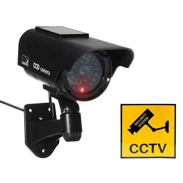 Dummy Övervakningskamera med IR LED & Blinkande Diod Black