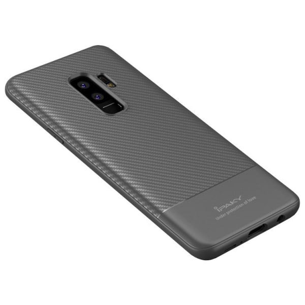 iPaky Gummiskal Samsung S9 Plus i kolfiberdesign grå