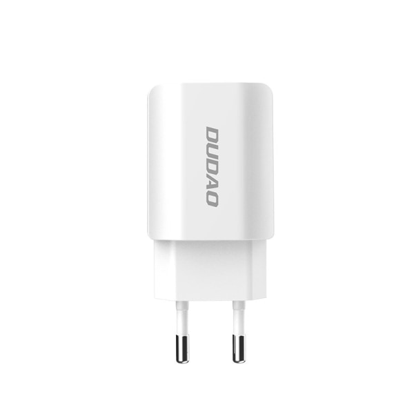 220 V laturi 2 pistorasialla - USB Type C -kaapeli mukana White