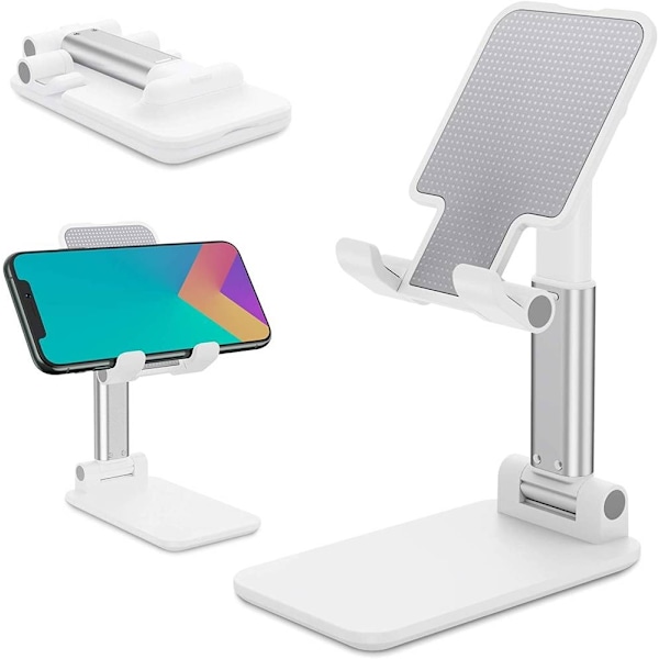 Telefonholder - iPad holder - Sammenfoldelig - Op til 10 tommer White