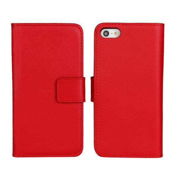 Plånboksfodral iPhone 5/5s/SE äkta skinn Röd