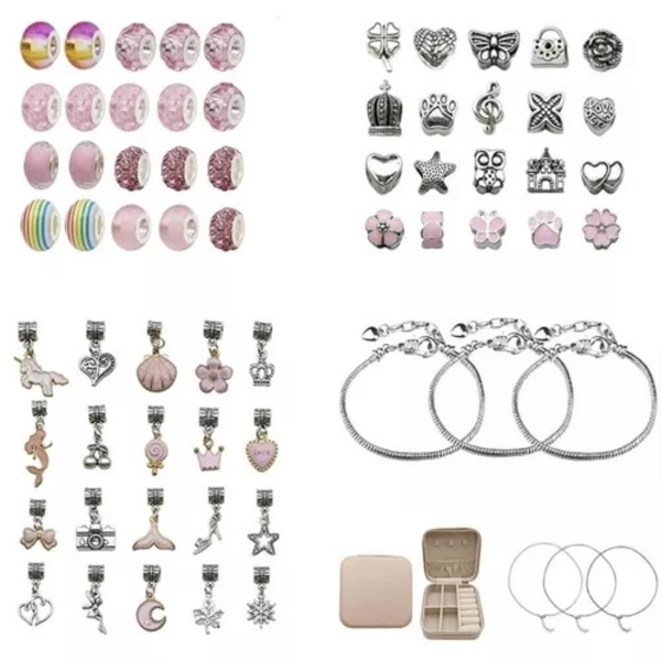 Set för smyckestillverkning - 3 armband - 3 halsband multifärg