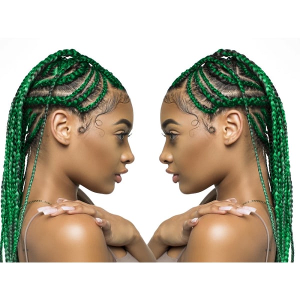 Jumbo braids / Ombre braids / Syntetisk hårfläta Grön
