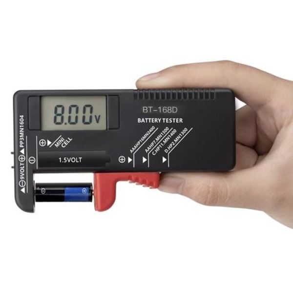 Batteritestare - Från knappceller till 9v batteri och allt därimellan Svart