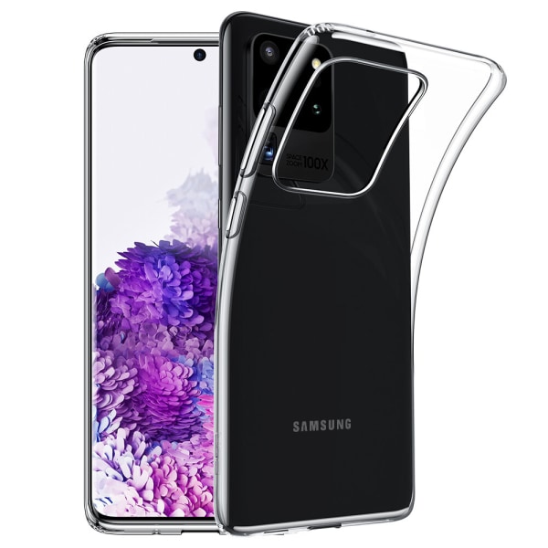 Samsung S20 Ultra Kuori läpinäkyvää kumia Transparent