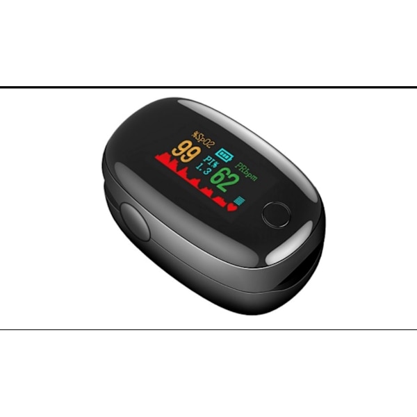 Oximeter / Pulsmätare med OLED display Svart