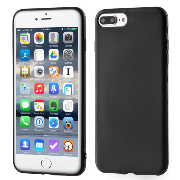 Deksel i gummi, iPhone 7 Plus / 8  Plus - Matt overflate Black