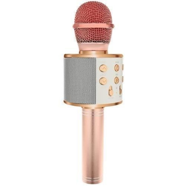 Karaokemikrofon med høyttaler og Bluetooth Pink gold