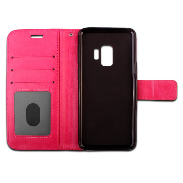 Plånboksfodral Samsung S9, 3 kort/ID, Rosa Rosa