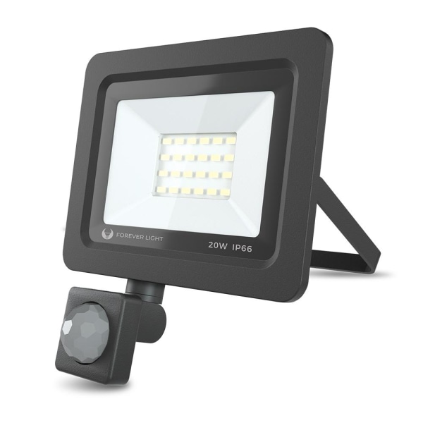 LED Stålkastare / Floodlight, Rörelsesensor, 20w (105w) Svart
