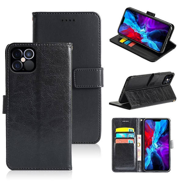 iPhone 12 Pro Max - Retro Wallet cover, Taske/Pung Black