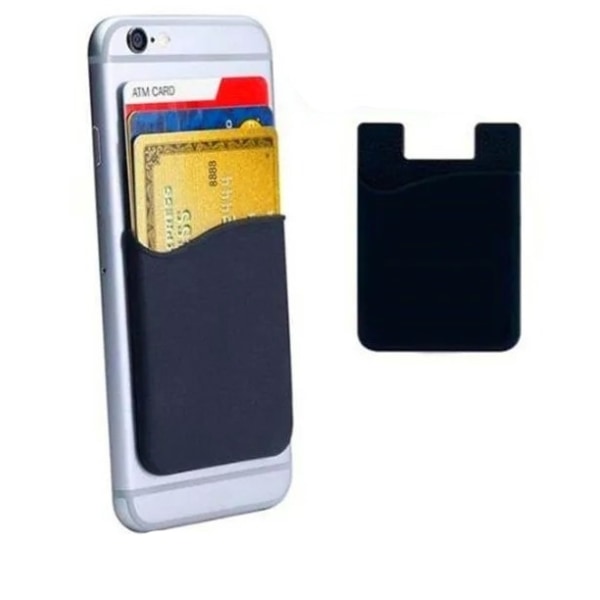 Universal kortficka/korthållare för mobiltelefoner 2 Pack Svart
