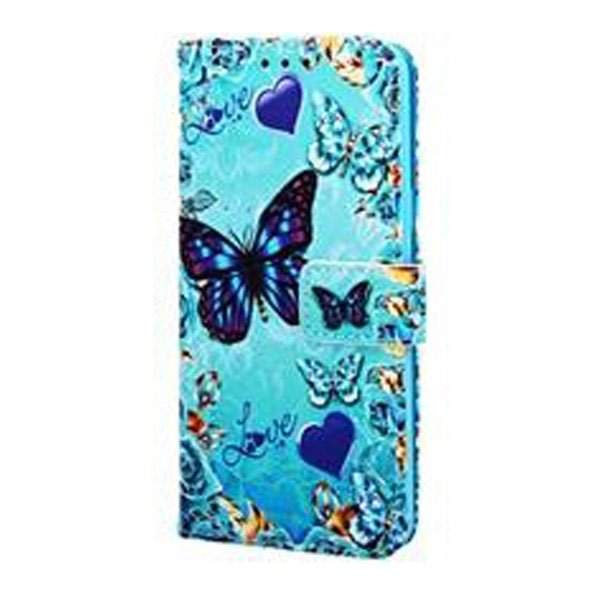 Lommebokveske, Samsung S20 Ultra 4G/5G, Butterfly Turquoise