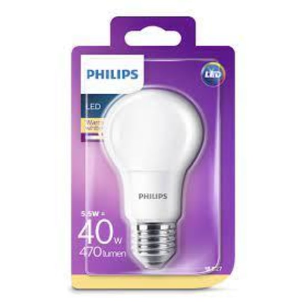 Philips Led Normal 5,5W E27 frostet Multicolor