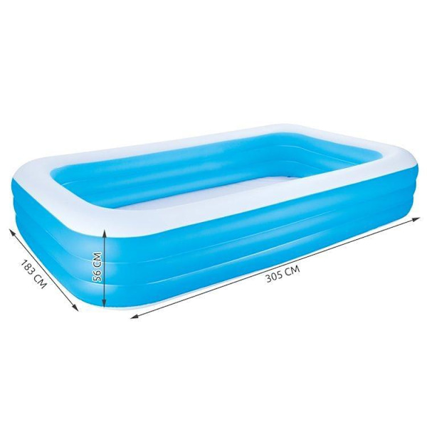 Uppblåsbar Pool - 1161L - Bestway -  305cm/183cm/56cm Blå