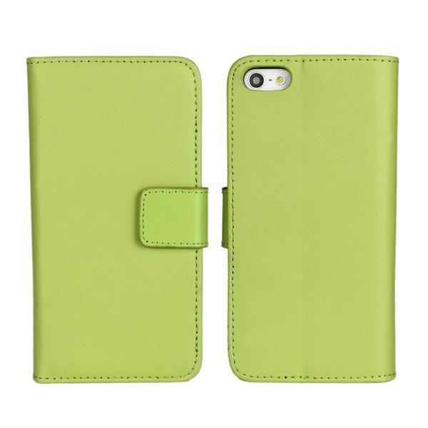 Lommebokveske iPhone 5/5s/SE ekte skinn Green