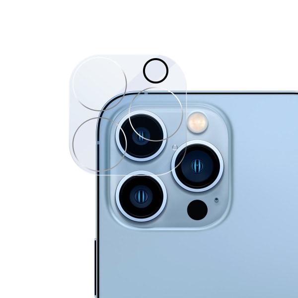 iPhone  13 Pro / 13 Pro Max linsedeksel / kameradeksel i glass Transparent