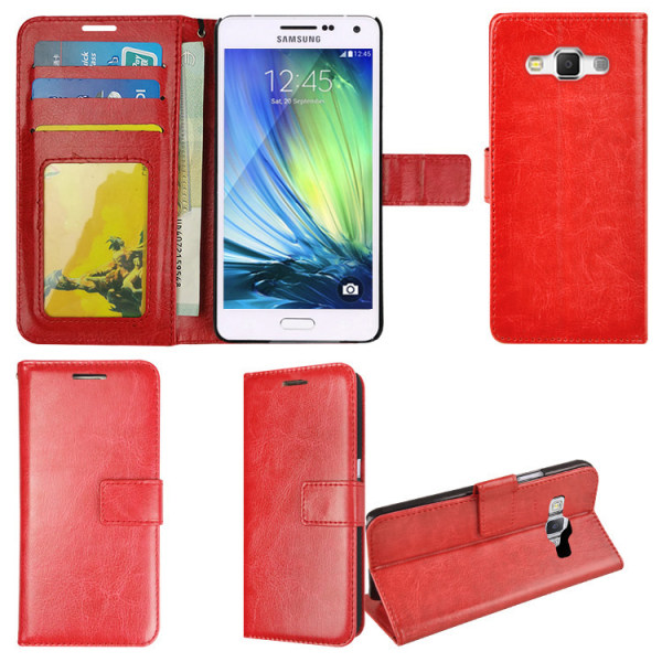 Lompakkokotelo Samsung A7, 2 korttia + ID Red
