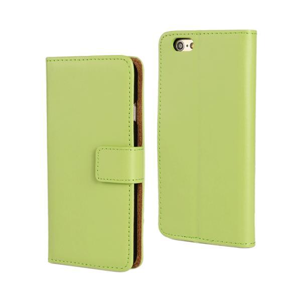 Lommebokveske iPhone 6 / 6s, ekte skinn Green
