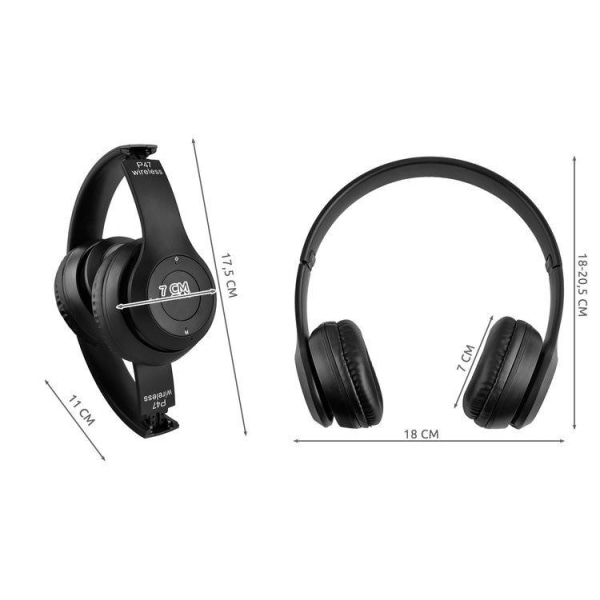 Bluetooth Stereo Headset, metal med magnet - MS-T2 Black